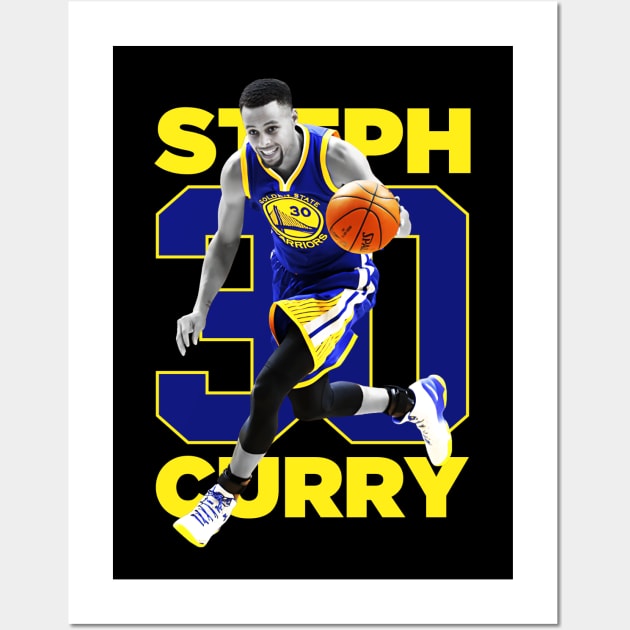 Steph Curry - Basketball 30 Wall Art by Pittih